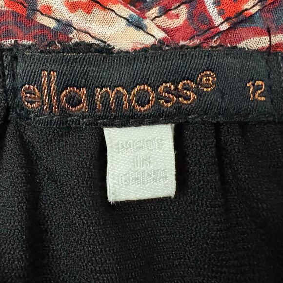 Ella Moss Girls Red Boho Print Tunic Dress Sz 12 Long Sleeves Fall Homecoming - Picture 4 of 5